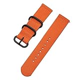 APJJ Kompatibel Mit Samsung Gear S3 / S2 Feine Nylon-Riemen, Verstellbarer Ersatzriemen, Segeltuchuhr Mit Schnellverschluss Und 18Mm20mm 22Mm 24Mm,Orange,24mm