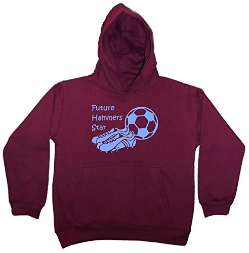 Hat-Trick Designs West Ham United Football Baby/Kids/Childrens Hoodie Sweatshirt-7-8Yrs-Claret-Future Star-Unisex Gift