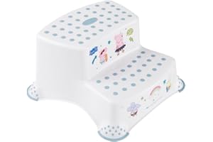 keeeper Peppa Pig Step Stool With 2 Steps, For Children From approx 3 to 14 Years Old, Anti-Slip Design, Igor, Nordic White