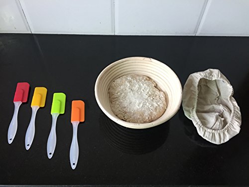 Gärkörbchen rund, ø 25 cm ,Höhe 8.5cm, frei liner(1000g Teig)+ frei Silikon Spatel - 2