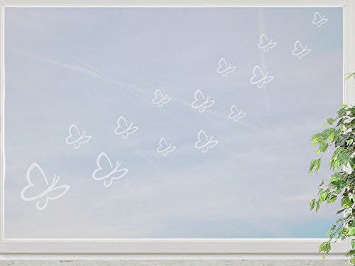 wandfabrik - Fenstersticker 14 Schmetterlinge 3-10cm Motiv (S3S2)- - (Hg)