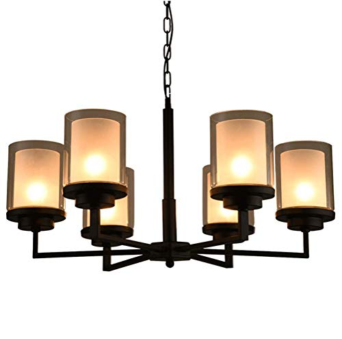 F-D Kronleuchter Deckenleuchten Beleuchtung Kronleuchter Atmosphärische Schmiedeeisen Kronleuchter im Amerikanischen Stil Wohnzimmer Schlafzimmer Esszimmer Runde Lampe Kronleuchter, Farbe