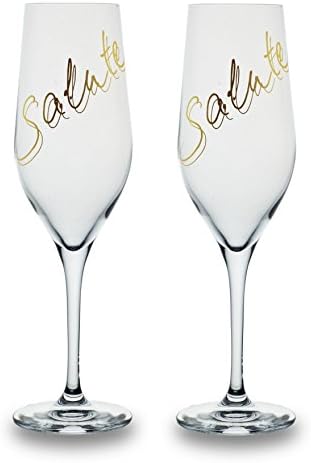 Bohemia Cristal 093 006 065 Champagne Flute Set of 2 260 ml "Salute Gold Champagne"