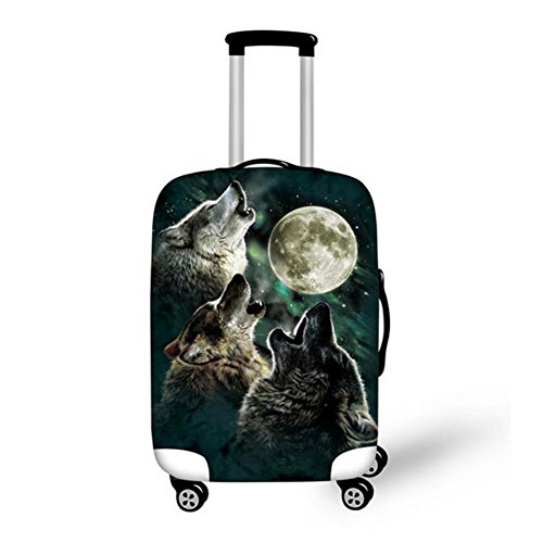 3D Wolf Pattern Protector Spandex Travel Luggage Covers Suitcase Scratch