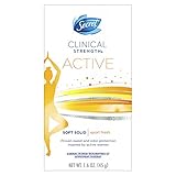  Secret Clinical Strength Antitranspirante y Desodorante Suave Sólido, Deporte Fresco, 1.6 oz