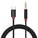 Price comparison product image Type C Aux Cable, Yilan Type C to 3.5mm Audio Adapter [Aluminum Shell, Nylon Braided] Trusted Car Stereo Aux Cord Supports on Motorola Moto Z, Letv Le Pro 3 (Black)