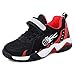 Produktbild Fabrik Turnschuhe Jungen Kinder Sportschuhe Klettverschluss Mädchen Hallenschuhe Unisex Mesh Hohe Sneaker Atmungsaktiv Winter Schuhe rutschfest Ohne Schnürsenkel Outdoor Schwarz Rot Gr 30
