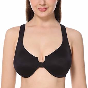 Delimira Women's Front Closure Full Coverage Underwire Non
