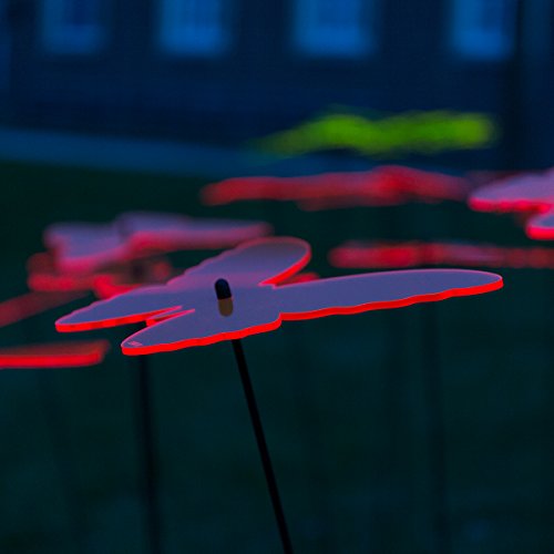 SUNPLAY Sonnenfänger „Schmetterlinge Isabelle“ in ROT, 3 Stück je 10 cm Durchmesser im Set + 35 cm Schwingstäbe - 4