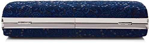 Quiz Womens Lace Sequin box Clutch Blue (Navy)