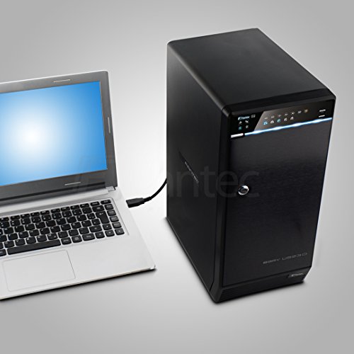 FANTEC QB-X8US3R Externes 8-fach RAID Festplattengehäuse (für den Einbau von 8x 8,89 cm (3,5 Zoll) SATA I/II/III Festplatten, USB 3.0 SUPERSPEED und eSATA Anschluss, RAID Funktion (0/5/10/50/BIG Modus), 2x 80 mm Lüfter temperaturgeregelt) schwarz - 8