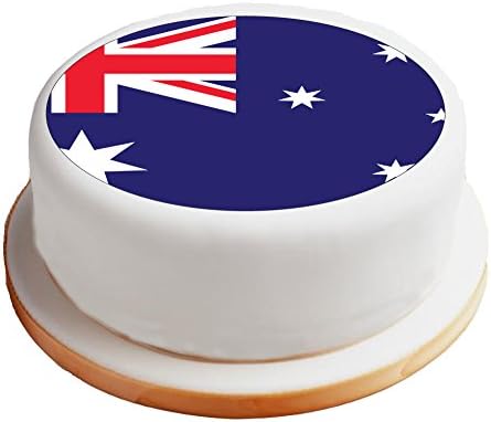 Australia / Australian Flag - 8" Pre-Cut Round Cake Topper Premium Quality Icing Sheet