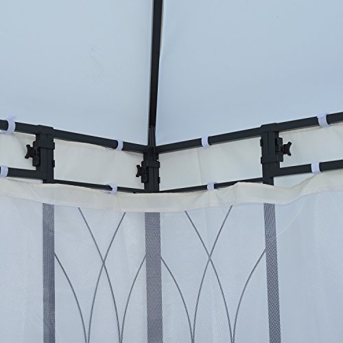 Outsunny® Pavillon Gartenpavillon Partyzelt Gartenzelt Festzelt mit Seitenteilen, Metall+Polyester+Moskitonetz, 3x4m - 6