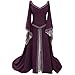 Produktbild Fenverk Frau Hexe Renaissance Viktorianisch Kleid Abschlussball KostüM Cosplay Maxi Damen Jahrgang Bandage Lange äRmel Mittelalterlich Schlank Taille Retro Flare Gericht Prinzessin(Lila 2,4XL)