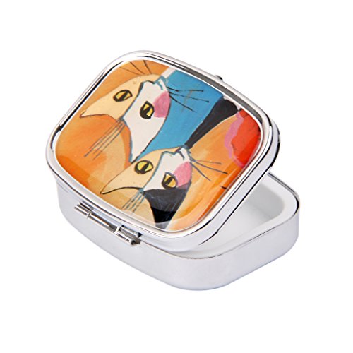 Paare Katzen Kitty-Pille-Kasten-Kasten Aufbewahrungsbehälter Mit Innenspiegel - 5