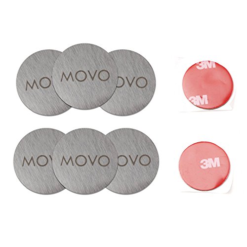 Supporto Magnetico per Smartphone/Tablet Movo MPH-01 con Supporto 3M per Macchina per Cruscotti, Parabrezza o altre superfici piane (confezione da 2 - Nero/Dorato)