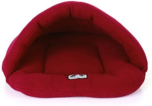 Cat Sleeping Bag 4-Size Pets Beds Warm Snuggle Sack Soft Dog Blanket Mat for Puppy / Kitten 6 Colors Optional, Red-Small