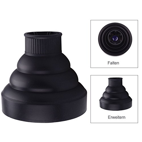 Universal Silikon Faltbare Profi Haartrockner Fön Diffusor für Reise Zuhause Werke für 4-5cm Durchmesser Rund Trockner Mund - 4