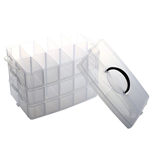 SODIAL(R) 3 Schichten Plastik Schmuckkaestchen Schmuckkasten Schmuckkoffer Trennbar Gefragt - 2