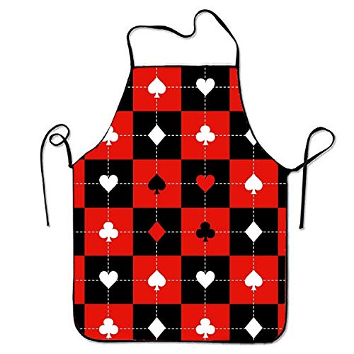 ERCGY 2019 Apron Red Black Card aprons printed apron for Kitchen Restaurant BBQ