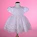 Dressy Daisy Baby Girls' Beaded Scalloped Embroideries Baptism Christening Gown Dress With Cape And Bonnet Infant Size 6-12 Months White