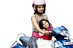 Kidsafe Belt - Two Wheeler Child Belt - Plain Black (06 Cool Pink Butterfly)