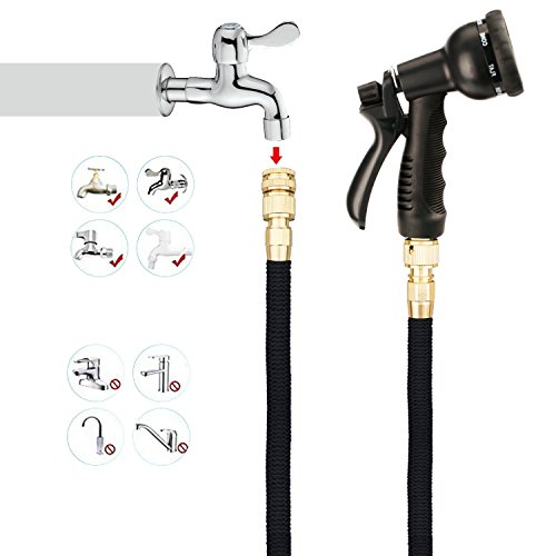 Tespressolife Gartenschlauch Erweiterbar Bewässerung Stretch Schlauch mit 8 Funktion Spray-Düse Waschmaschine für Bewässerung Waschen Reinigung - 5
