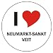Produktbild I Love NEUMARKT-SANKT VEIT Laptopaufkleber Laptopskin 210x210 mm rund