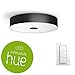 Produktbild PHILIPS HUE White Ambiance Fair Deckenleuchte inkl. Dimmschalter | schwarz | AMAZON ECHO & APPLE HOMEKIT kompatibel | LED-Deckenleuchte für Wohnzimmer, Schlafzimmer, Esszimmer, Flur, Büro