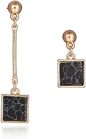 Ladies Luxury Fashion Square Asymmetric Temperament Long Tassels Earring Earring Earring , gold black