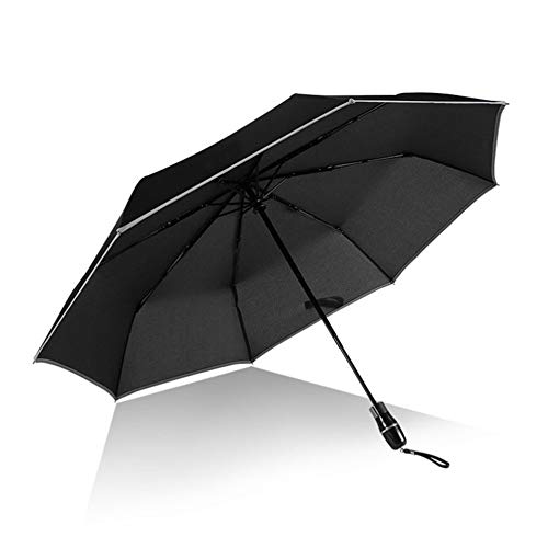 Preisvergleich Produktbild BENPAO Regenschirm, Winddichte Wasserdichte Umbrella, Doppel-Ebenen-Klappinvertierte Anti-UV-Schutzumbrellen mit reflektierender Streifenlichthacke für sicheres Gehen-ohne Batterie