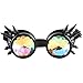 Price comparison product image Fat.chot Kaleidoscope Vintage Steampunk Goggles Sunglasses Welding Punk Classic Eyeglasses for Festival Party EDM Cosplay (Black)
