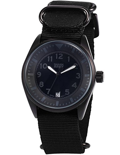 SHARK ARMY Herren Armbanduhr Analog Quarz Datum Anzeige Militr Nylon Band SAW109 SHARK ARMY Herren Armbanduhr Analog Quarz Datum Anzeige Militr Nylon Band SAW109