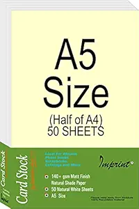 IMPRINT 50 A-5 Size Off White Sheets/Papers 140 GSM Thick