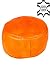 Produktbild Orientalischer runder Pouf aus Leder ø 45cm Rund 30cm Hoch inklusive Füllung | Marokkanisches Sitzkissen Sitzpouf Kissen Fes Orange | Marokkanischer Hocker Sitzhocker Fusshocker