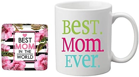 Gifts for Mother, Giftsmate Colorful Best Mom Ever Coffee mug with Coaster For Mother, Mothers Day Gifts