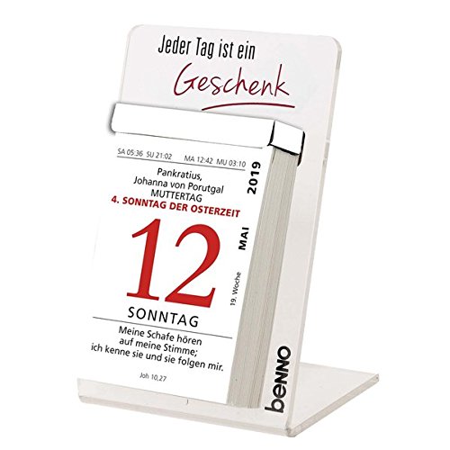Tagesabreißkalender 2019: mit Acrylglas-Aufsteller