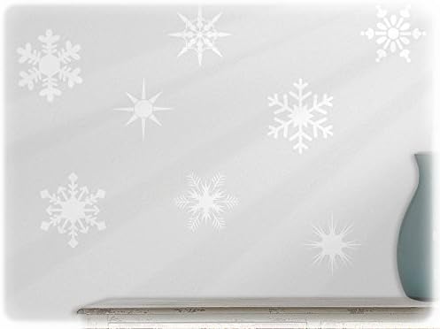 wallfactory - wall decal - 10 great Snowflakes in white