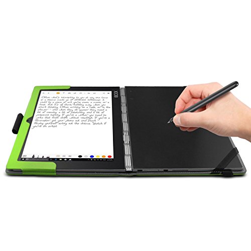 Lenovo Yoga Book Hülle Case, Infiland Slim Fit Folio PU-lederne dünne Kunstleder Schutzhülle Cover Tasche für Lenovo Yoga Book 25,65cm (10,1 Zoll Full HD) 2-in-1 Tablet PC(mit Auto Schlaf / Wach Funktion, Tablet und Tastatur sind nicht entgehaltet)(Grün) - 3