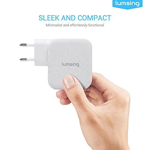 Lumsing Schnellladegerät 4-Port USB Wandladegerät, Wall Charger mit 3 Smart Ports und 1 Quick-Charging Port für iPhone, Samsung, HTC, Nokia iPad, iPod, Nexus usw. – Weiß - 5