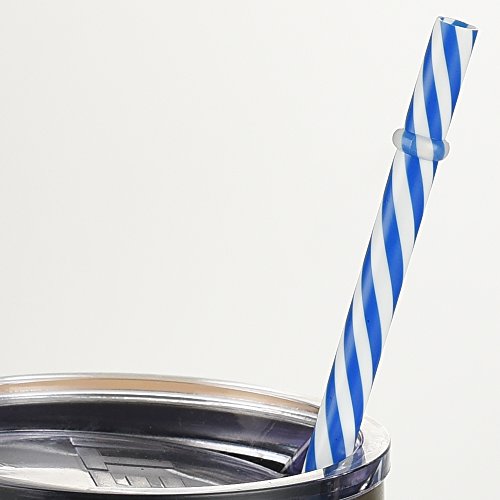 Dakoufish 12 Stück 9 Zoll wiederverwendbare Plastik Dick Trink Strohhalme BPA Free Mason Jar Strohhalme Klein Stripe Stroh (DDS004-mischen Farbe) - 4