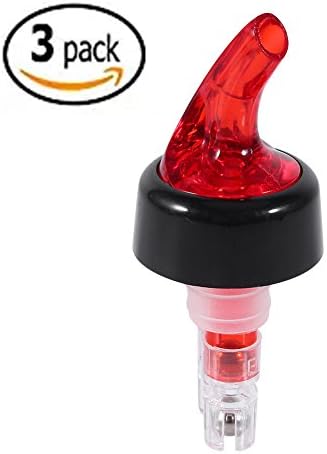 Automatic Measure Liquor Pourers, Pack of 3, Quick Shot Spirit Measure Pourer Drinks Wine Cocktail Dispenser Home Bar Tools (50ml, Red)