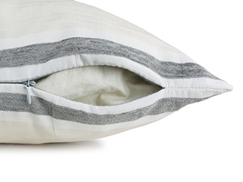 Kissenhülle Mauro – Markenqualität von Trend-Collection – Wohndekoration im Ethno-Design erhältlich in 8 modernen Farbkombinationen – 46 x 46 cm, grau-natur - 5