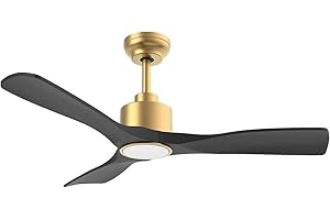 OFANTOP Deckenventilator mit Beleuchtung und Fernbedienung, Leise Deckenventilatoren Ø132 cm WLAN, Alexa, App, Timer, Sommer-Winterbetrieb - Schwarz Gold