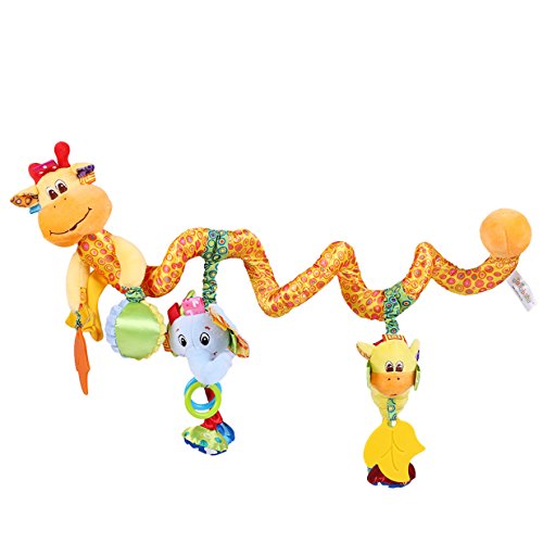 Lalang Infant Beißring Spielzeug, Farbige Kitz Baby Plüschtiere, Kleinkindspielzeug,Beschwichtigen Schlaf Spielzeug, Kleinkindspielzeug Kinderwagen, der Spielzeugauto-Drehmaschine hängenden Baby Rasseln - 5