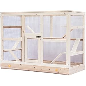 PawHut D2-0058 Nager / Hamster / Mäuse Käfig Holz Schublade, natur