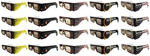 Eclipse Glasses - CE Certified Safe Solar Eclipse Glasses - 20pk Assorted- Eye Protection by American Paper Optics