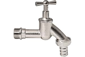 MegaHaustechnik Auslaufventil Messing 1 Zoll - Knebelgriff Mit 1 1/4 Abgang