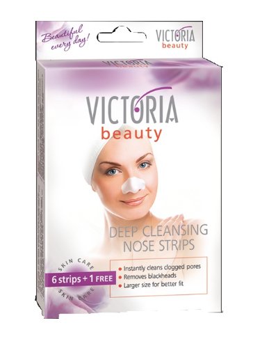 Victoria Beauty DEEP CLEANSING NOSE STRIPS * Instantly Cleans Clogged Pores * Removes Blackheads * Larger Size for Better Fit * 6 strips