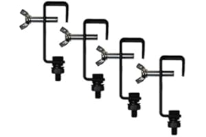 Rhino 4 x Black 25mm Hook G Clamp Lighting Stand fits Equinox DJ Booth Micron Gorilla
